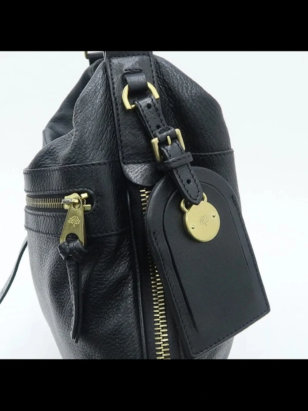 Mulberry Black Leather Hobo with Gold Hardware